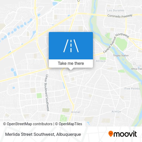 Merlida Street Southwest map