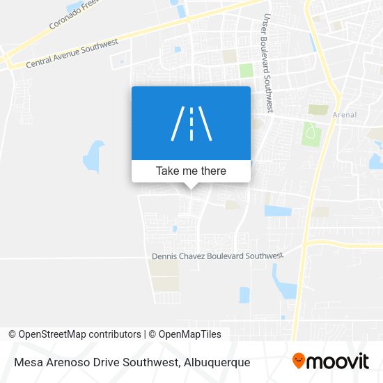 Mesa Arenoso Drive Southwest map