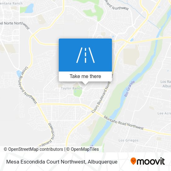 Mesa Escondida Court Northwest map