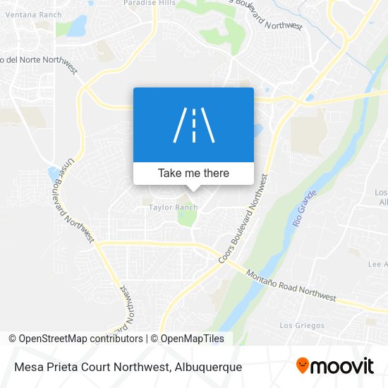 Mesa Prieta Court Northwest map