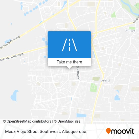 Mapa de Mesa Viejo Street Southwest