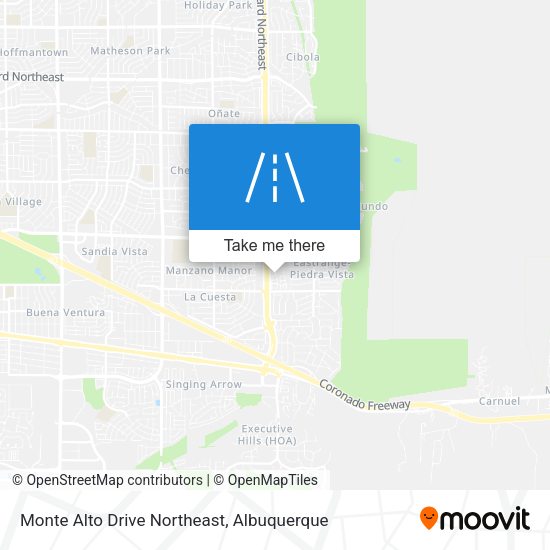 Monte Alto Drive Northeast map