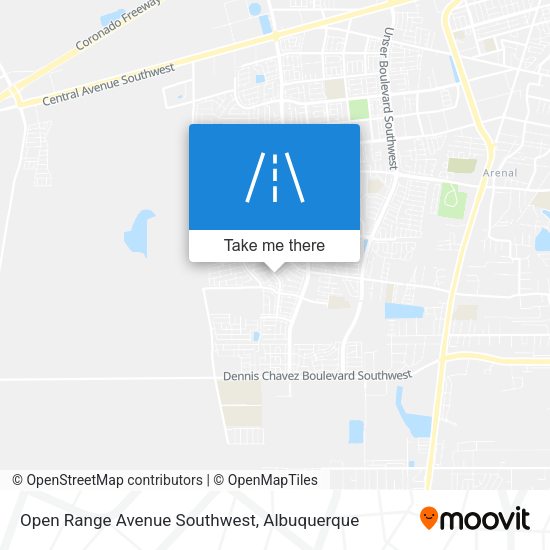 Open Range Avenue Southwest map