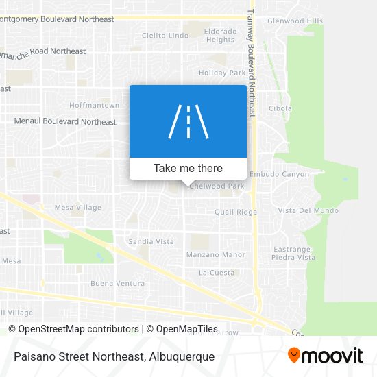Paisano Street Northeast map