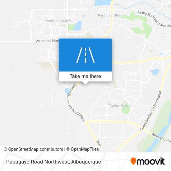 Papagayo Road Northwest map