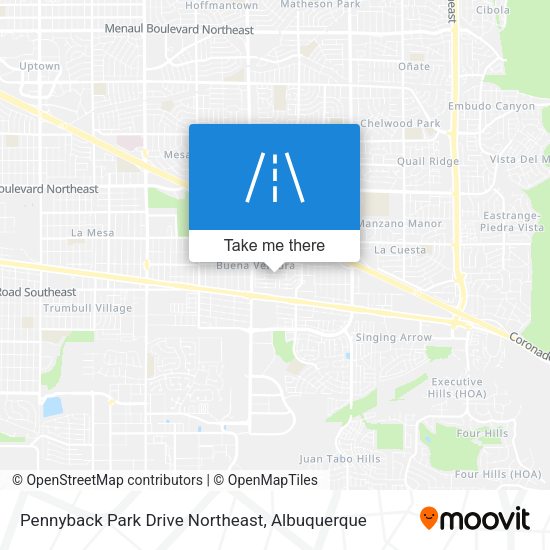 Pennyback Park Drive Northeast map