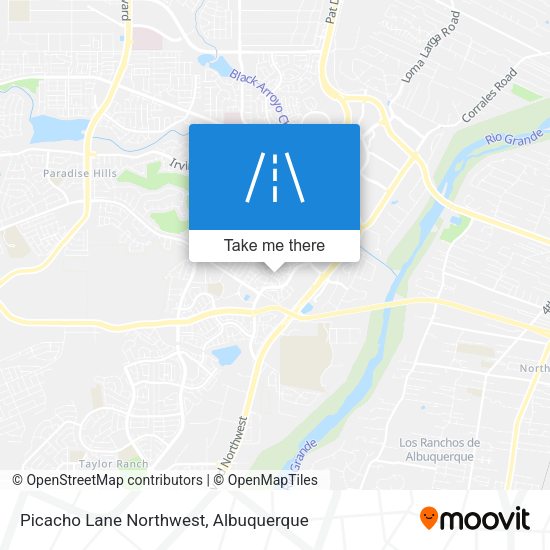 Picacho Lane Northwest map