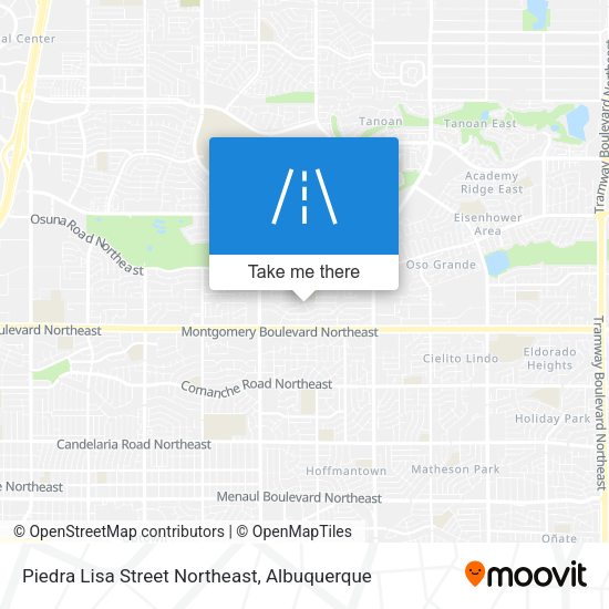 Piedra Lisa Street Northeast map