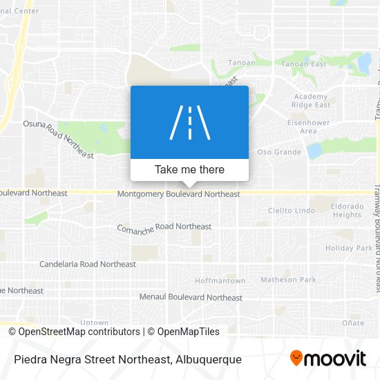 Piedra Negra Street Northeast map