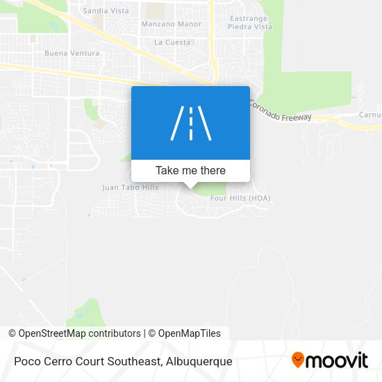 Poco Cerro Court Southeast map