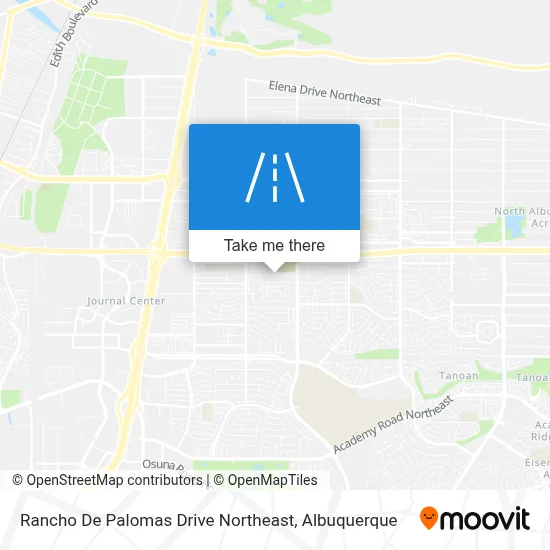 Rancho De Palomas Drive Northeast map