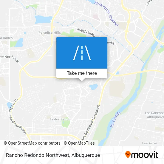 Rancho Redondo Northwest map