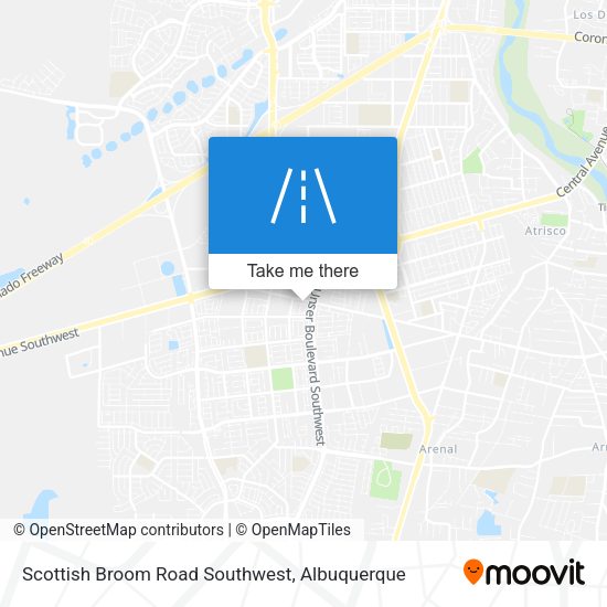 Scottish Broom Road Southwest map
