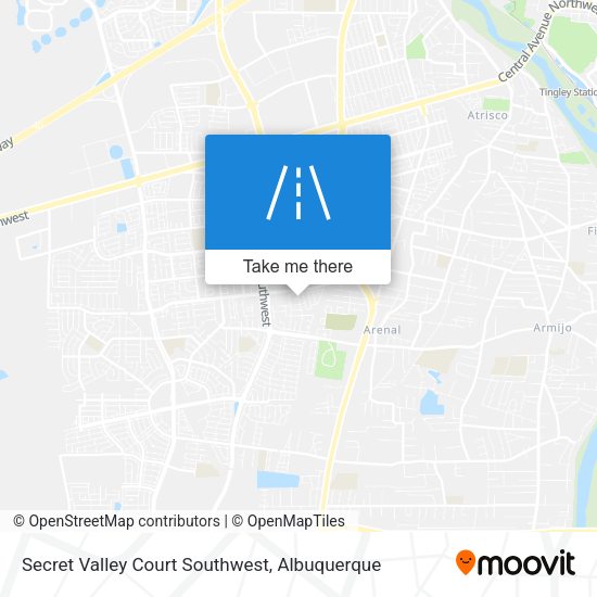 Secret Valley Court Southwest map
