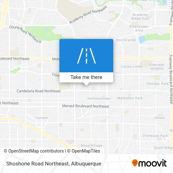 Shoshone Road Northeast map