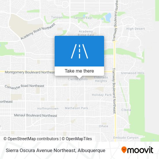 Sierra Oscura Avenue Northeast map