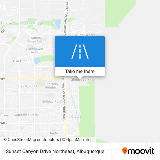 Mapa de Sunset Canyon Drive Northeast