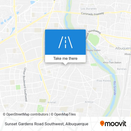 Sunset Gardens Road Southwest map