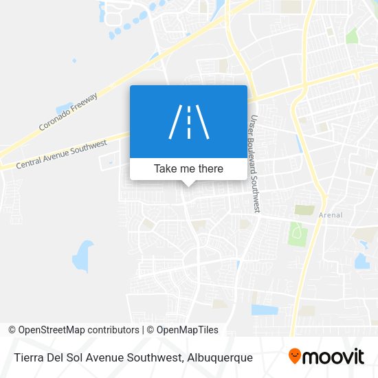 Tierra Del Sol Avenue Southwest map
