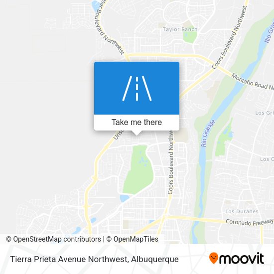 Tierra Prieta Avenue Northwest map