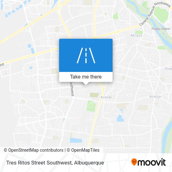 Mapa de Tres Ritos Street Southwest