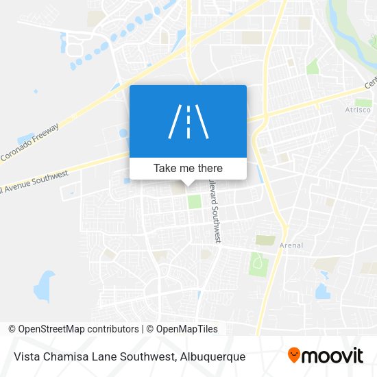 Vista Chamisa Lane Southwest map