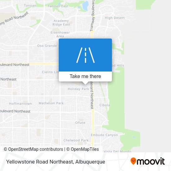 Mapa de Yellowstone Road Northeast