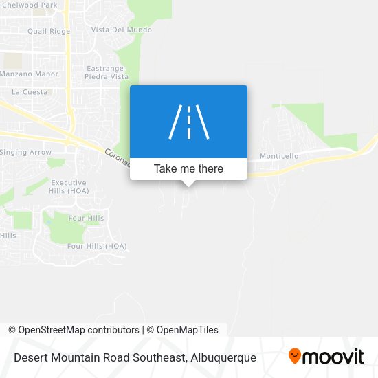 Desert Mountain Road Southeast map