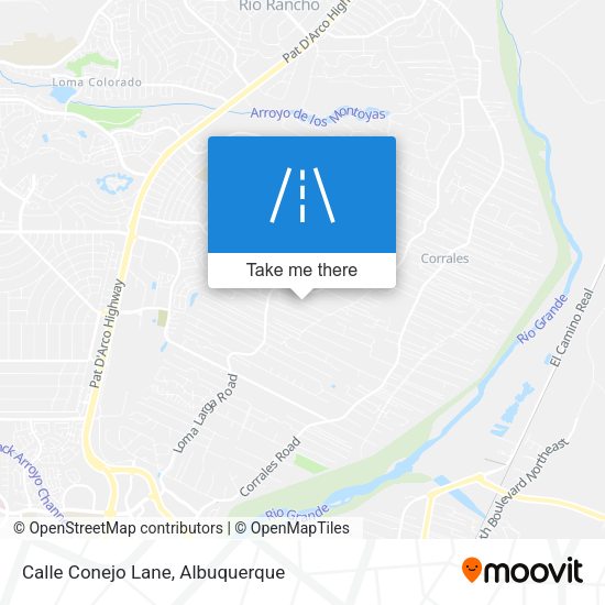Calle Conejo Lane map