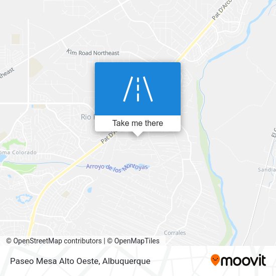 Paseo Mesa Alto Oeste map