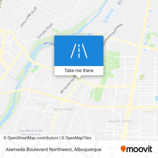 Alameda Boulevard Northwest map