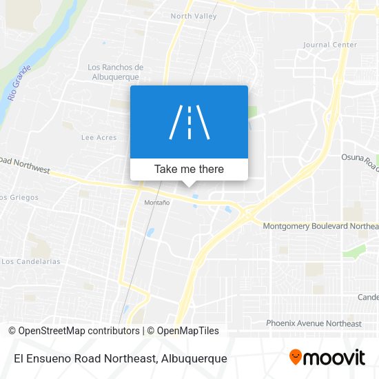 El Ensueno Road Northeast map