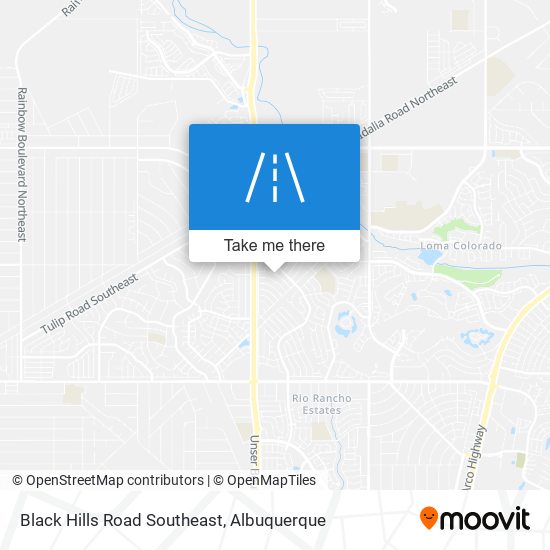 Black Hills Road Southeast map