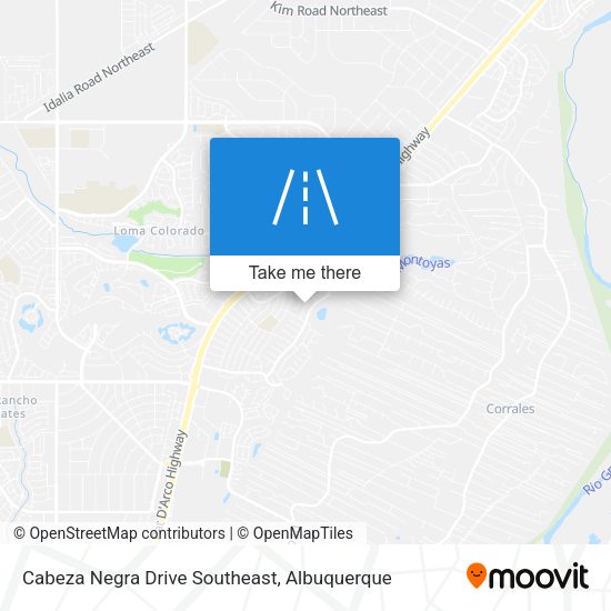 Cabeza Negra Drive Southeast map