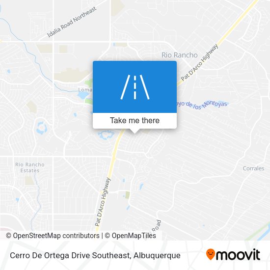 Cerro De Ortega Drive Southeast map