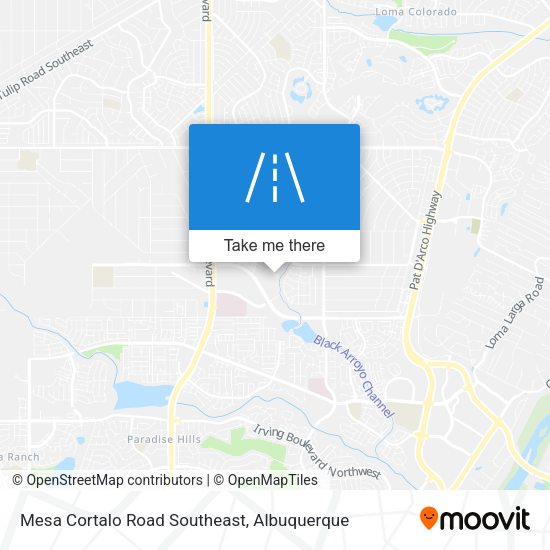 Mesa Cortalo Road Southeast map