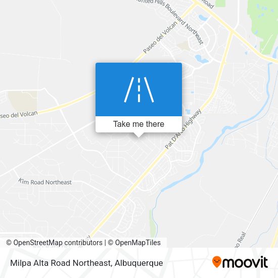 Mapa de Milpa Alta Road Northeast