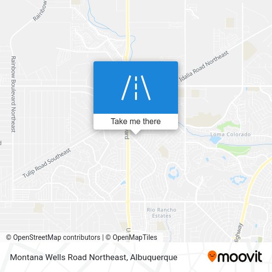 Montana Wells Road Northeast map