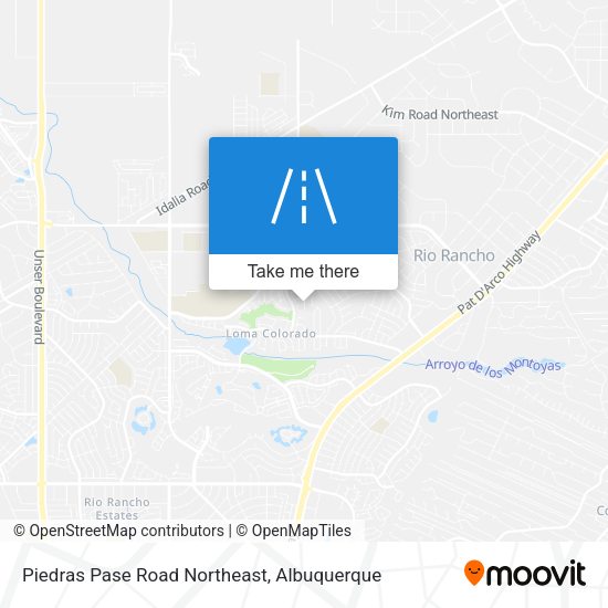Mapa de Piedras Pase Road Northeast