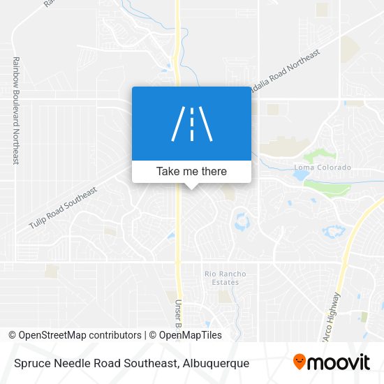 Spruce Needle Road Southeast map