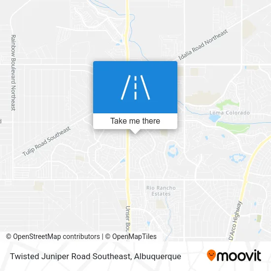 Mapa de Twisted Juniper Road Southeast