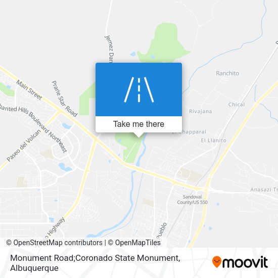 Monument Road;Coronado State Monument map