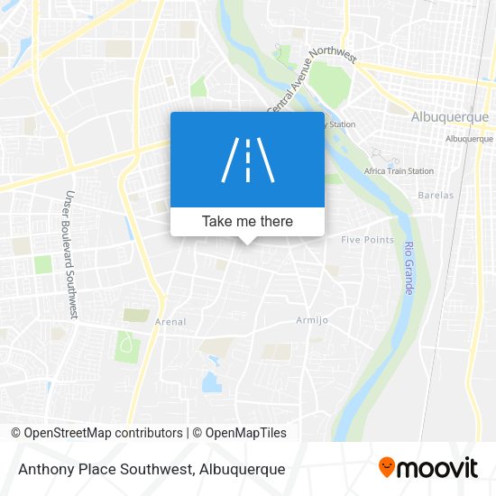 Anthony Place Southwest map