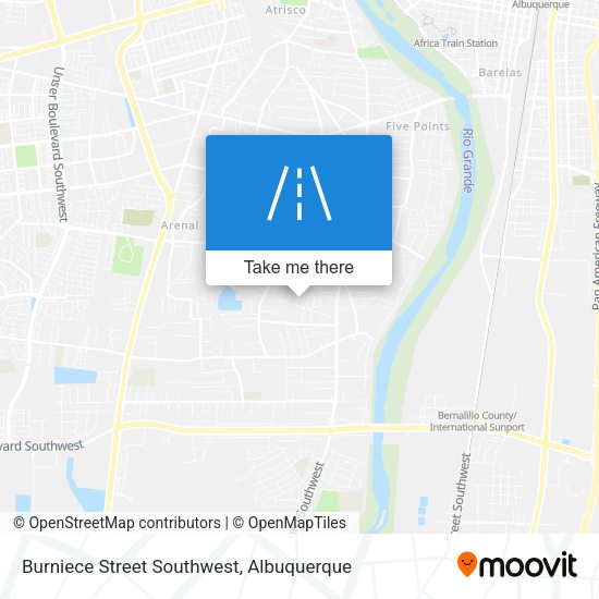 Burniece Street Southwest map