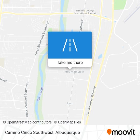 Camino Cinco Southwest map