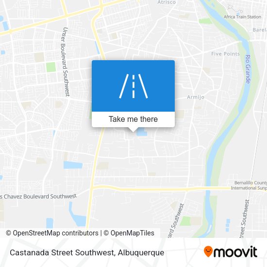 Castanada Street Southwest map
