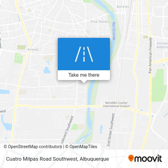 Mapa de Cuatro Milpas Road Southwest