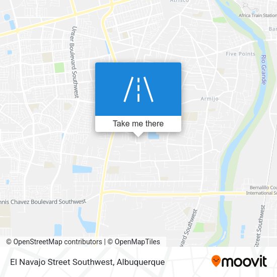 El Navajo Street Southwest map