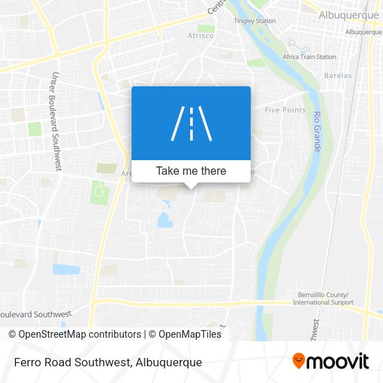 Mapa de Ferro Road Southwest