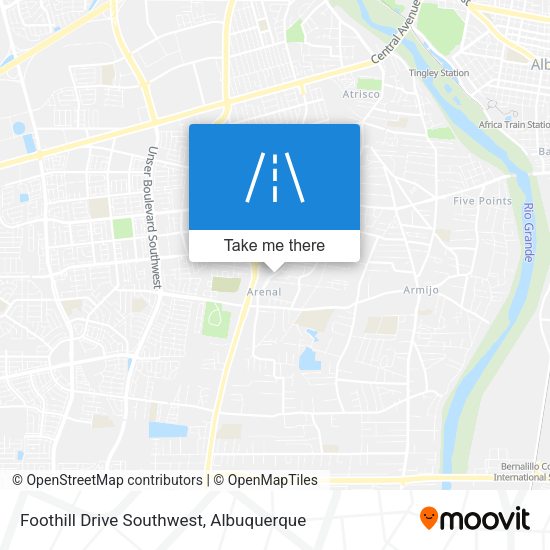 Foothill Drive Southwest map